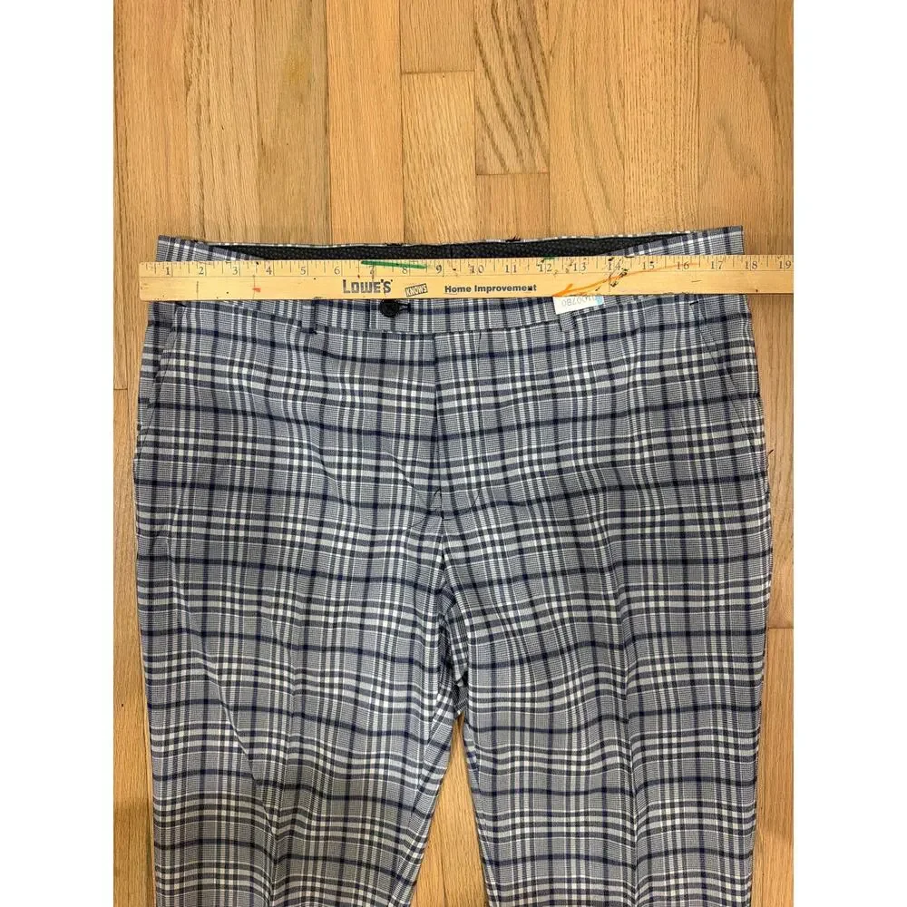 The Savile Row Co. Hoxton Light Blue Grey Plaid Stretch Suit